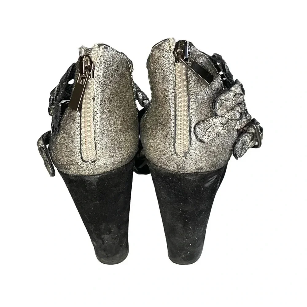 Sigerson Morrison Braided‎ Metallic Strappy Sandals 8